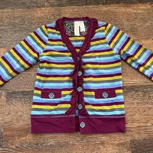 Matilda Jane Paint by Number Striped Cardigan with Ruffle Trim